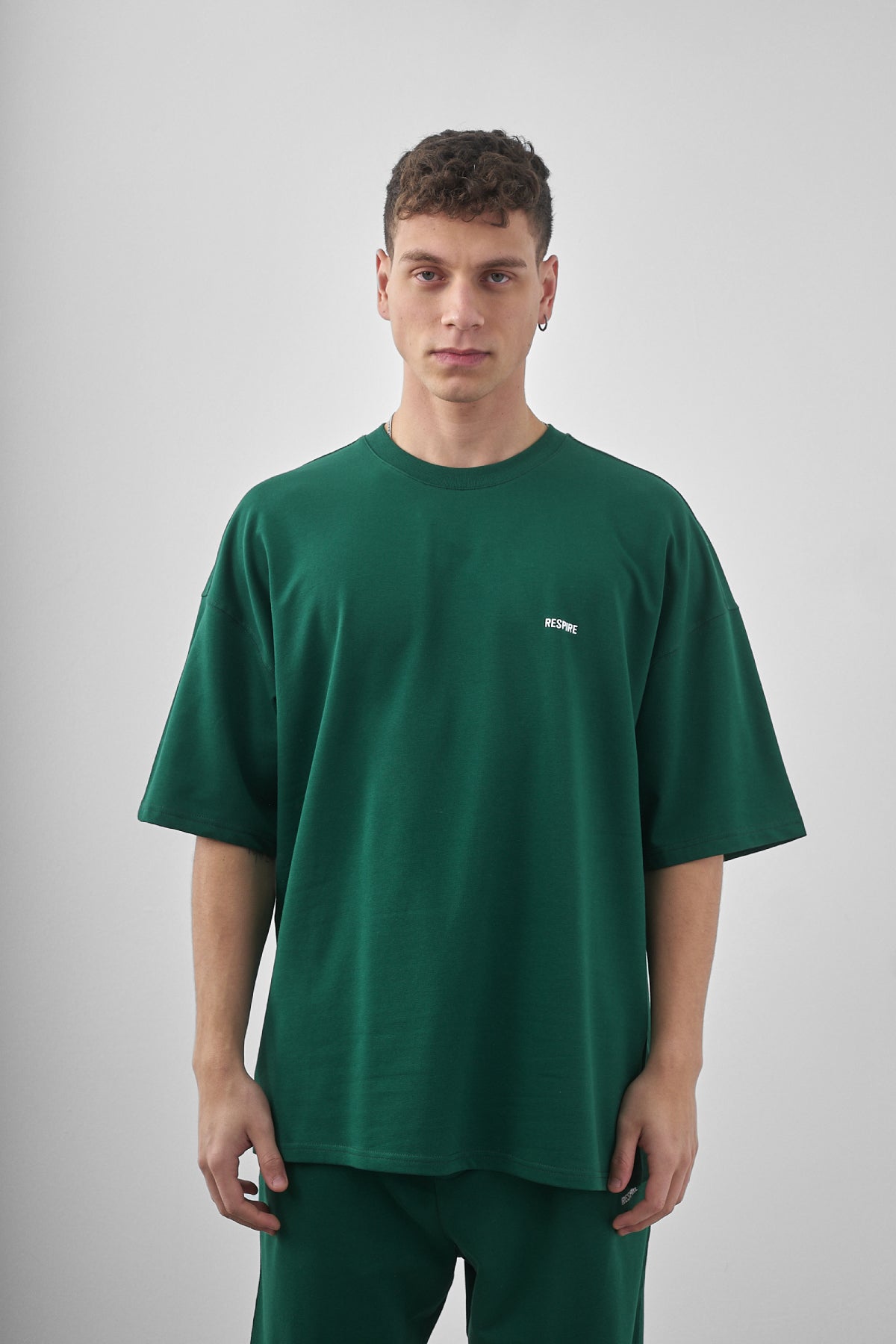 Erkek Respire Yazılı Oversize T-shirt