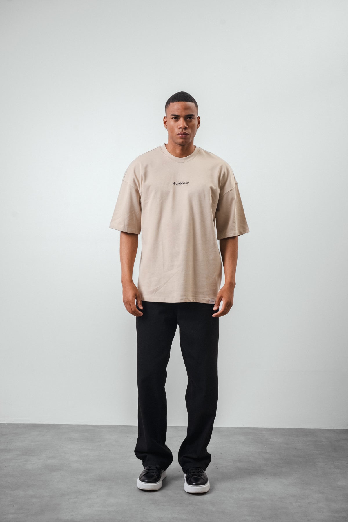 Disappear Yazılı Vintage Halı Baskılı Oversize Tişört