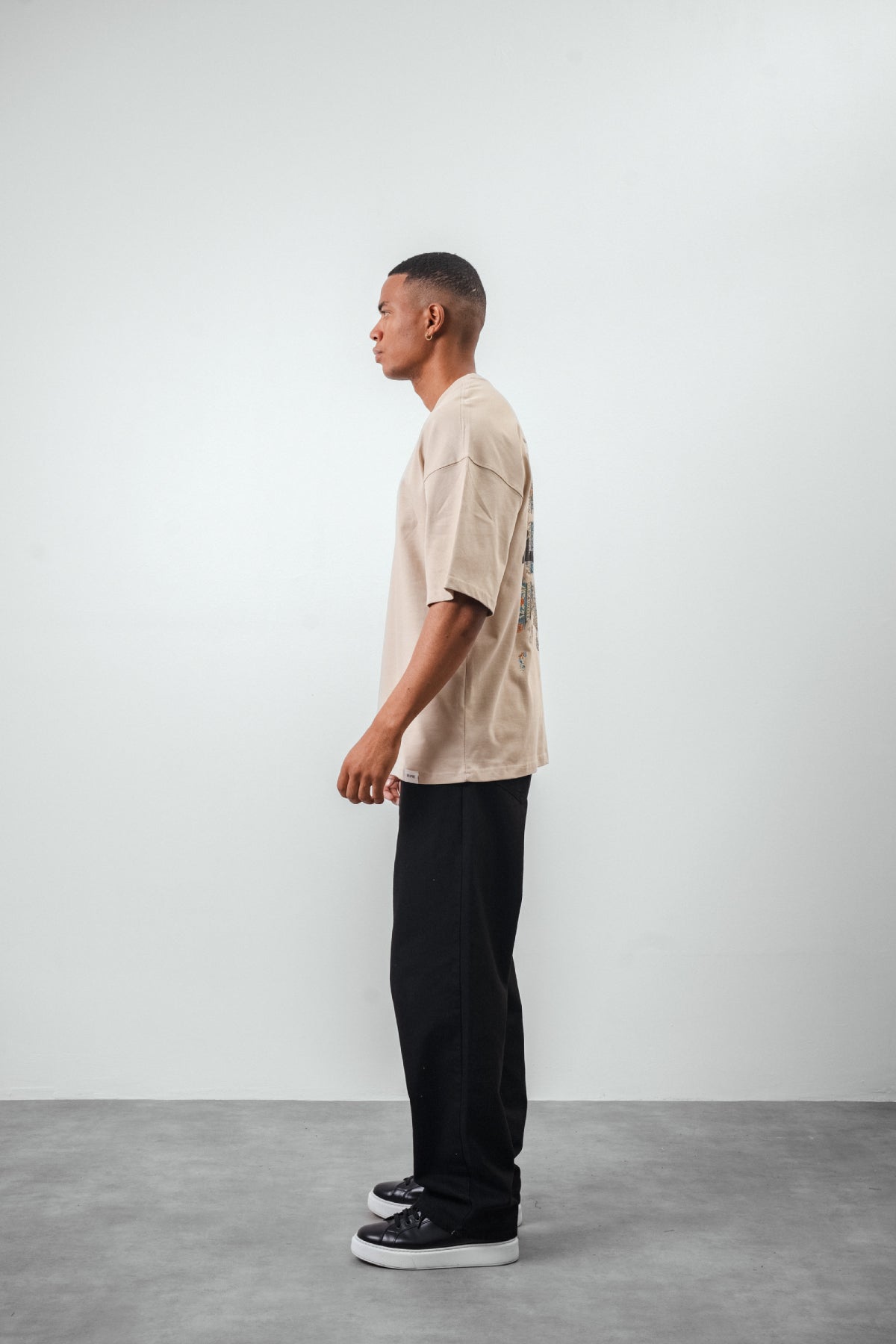 Disappear Yazılı Vintage Halı Baskılı Oversize Tişört