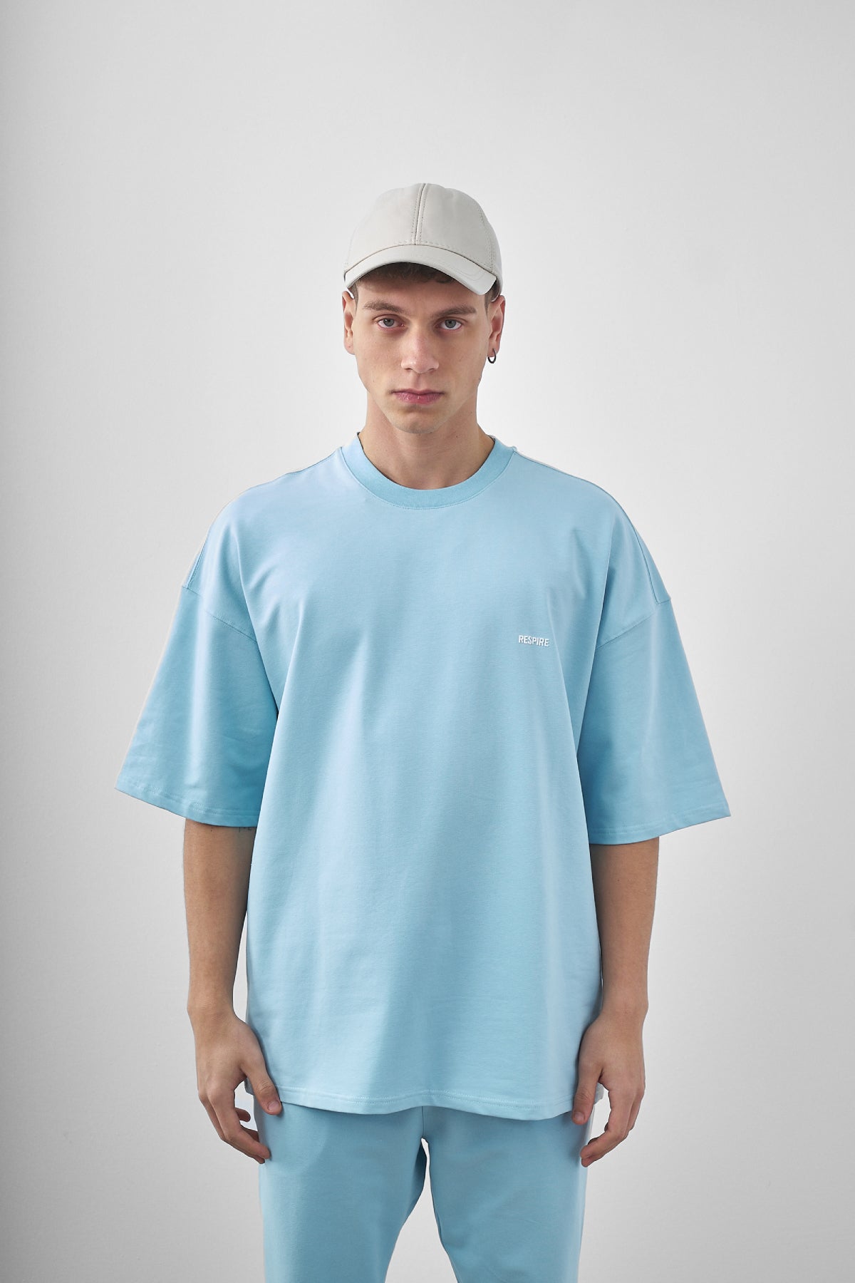 Erkek Respire Yazılı Oversize T-shirt