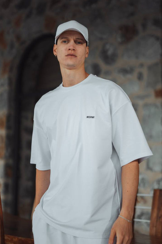 Erkek Respire Yazılı Oversize T-shirt